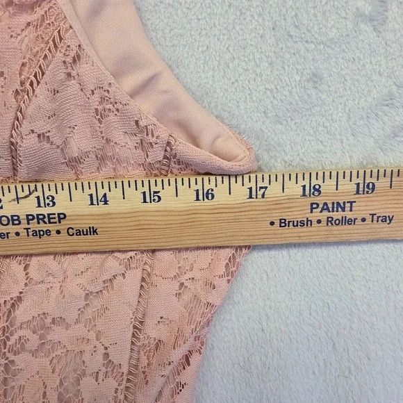 Danny & Nicole Dress Womens 4 Blush Pink Floral Lace Fit Flare Romantic Cottage - Picture 4 of 13